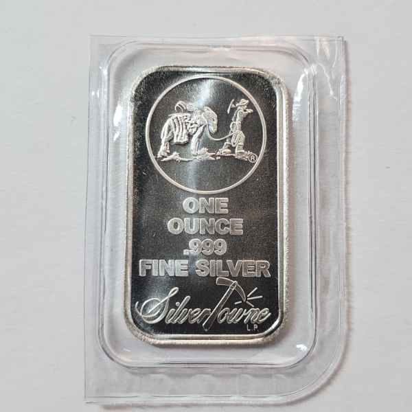 SilverTowne Prospector 1 Troy oz .999 Fine Silver Bar - Mint Condition in Sealed Package