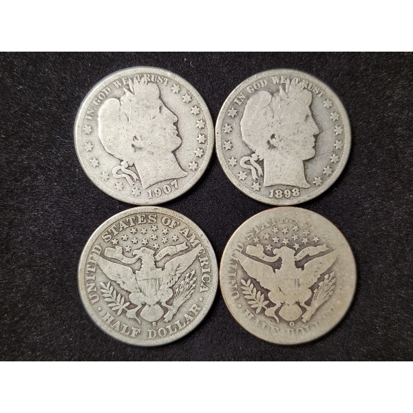 $2 Face Value in 90% Silver Barber Half Dollars 
