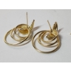 Image 4 : 10K Yellow Gold Triple Hoop Earrings - Total Weight: 3.1g