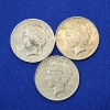 Image 1 : Three 1923 United States Silver Peace Dollars - 90% Silver