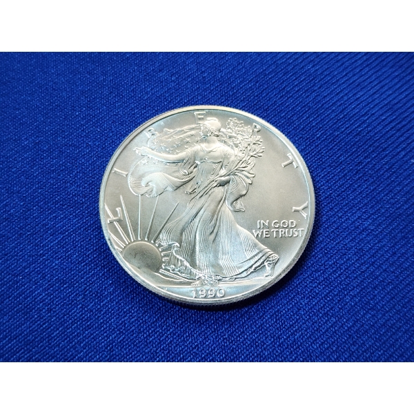 1990 $1 Silver American Eagle 1oz Fine Silver