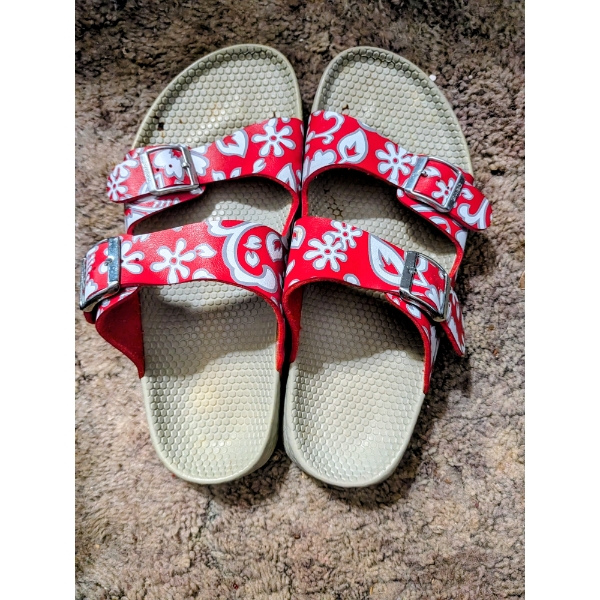 Like New Size 42 Red Rubber Birkenstocks