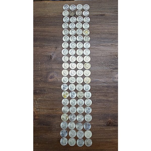 Lot of 80 Total 1964 Kennedy 90% Silver Half Dollars - $40 FV
