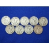 Image 1 : x9 Assorted Years 90% Silver Walking Liberty Half Dollars FV: $4.50