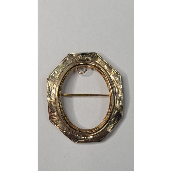 Vintage 10K Yellow Gold Brooch Frame - Weight: 3.2g