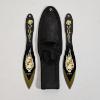Image 1 : Perfect Point PP-117-2GD Flaming Skull Gold Accent 2-Piece Throwing Knife Set With Nylon Sheath 7.0"
