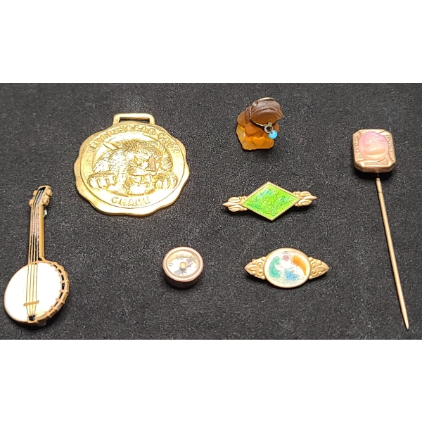 Assorted Vintage Jewelry Including Victorian Pink Cameo Stick Pin  
