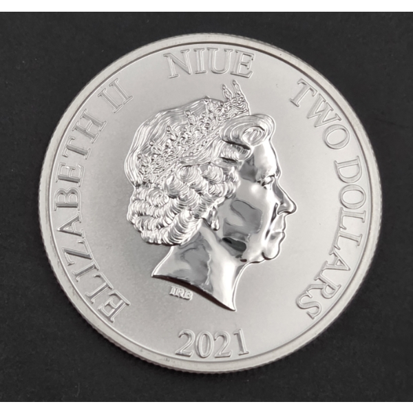 2021 Disney Mickey Mouse & Goofy 1oz Fine .999 Silver Two Dollar Niue -Mint Condition