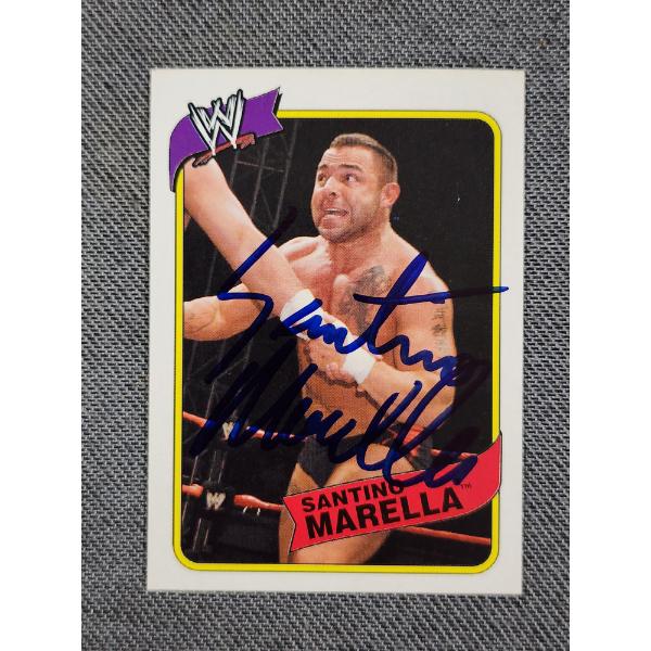 Hand Signed Santino Marella WWE 2007 Topps Heritage #39 Wrestling Trading Card 