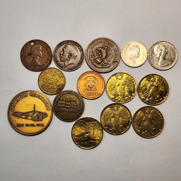 Lot of Assorted Tokens, Metals, World Coins Including Canada & Mexico - See Photos! 