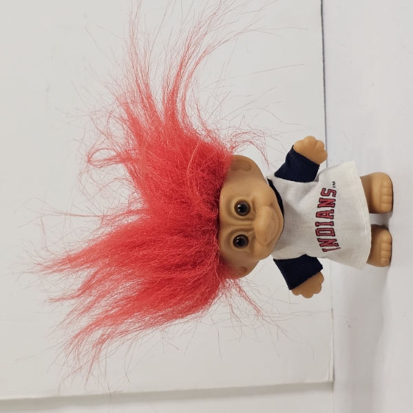 Vintage Russ Berrie Cleveland Indians Major League Baseball (MLB) Good Luck Troll Doll