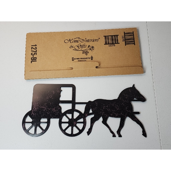 Home Interiors & Gifts: Horse and Buggy Metal Hangable Wall Art
