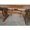 Image 2 : Solid Wood Dining Table w/ 6 Chairs - 90L x 45W - (2) 12" Leaves - Glass Center