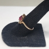 Image 2 : Beautiful 10K Gold Ring with Ruby/Clear Stones - Size 6.5 - TW: 2.0g