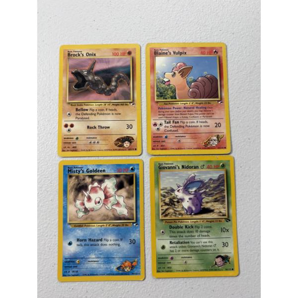 Lot of 4 Assorted Vintage Pokemon Trading Cards