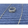Image 3 : Sterling Ring & Necklace (Clasp Broken)- Ring Size 8 - Weight: 6.4g