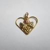 Image 1 : 10K Gold Heart Pendant Ft. Leaves & Grapes ~ Weighing 0.8 Grams