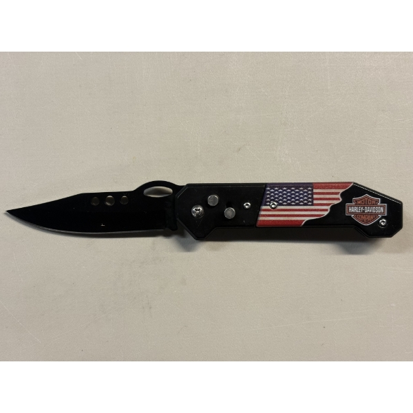 Harley Davidson OTS Push Button Switchblade Knife