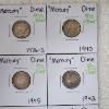 Image 3 : Lot of 9 Assorted Years U.S. 90% SILVER Mercury Dimes - Face Value: $0.90