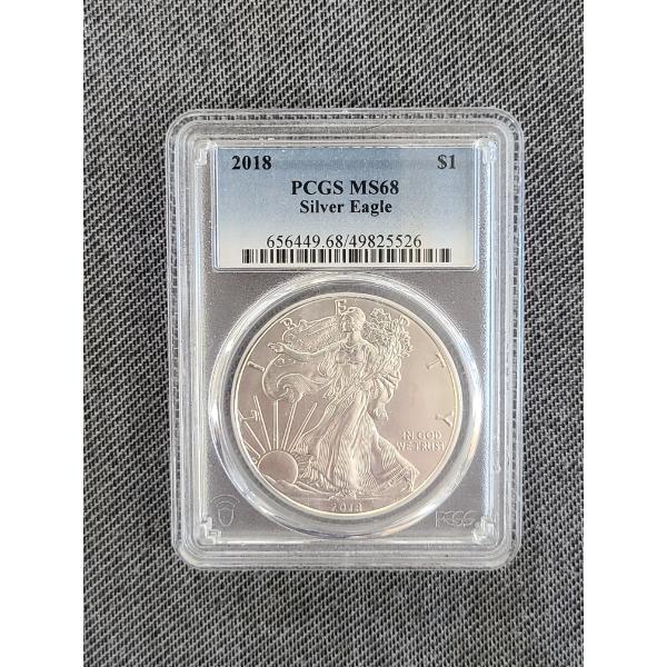 PCGS MS68 United States 2018 1 Oz Silver Eagle Round