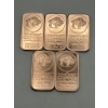Image 1 : Five Buffalo 1 AVDP oz .999 Fine Copper Bars