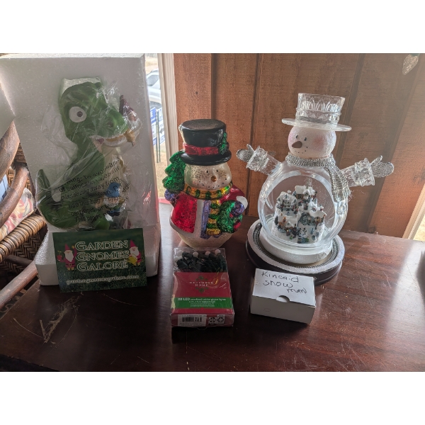 All New! Kinkade Snowman, Animated Glass Snowman & Garden Gnome 