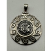 Image 1 : Sterling Silver Pendent Including Greek Hercules Motif Coin 12.5g