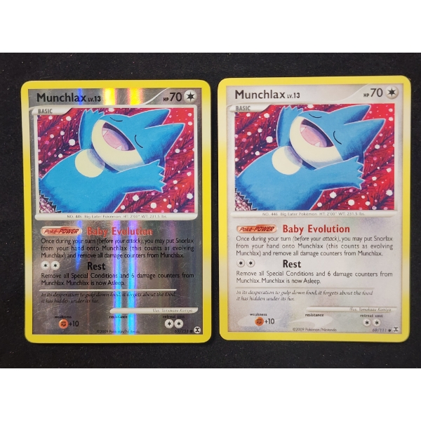 Lot of Two Munchlax 69/111 Common & Reverse Holo Vintage Pokemon Trading Card