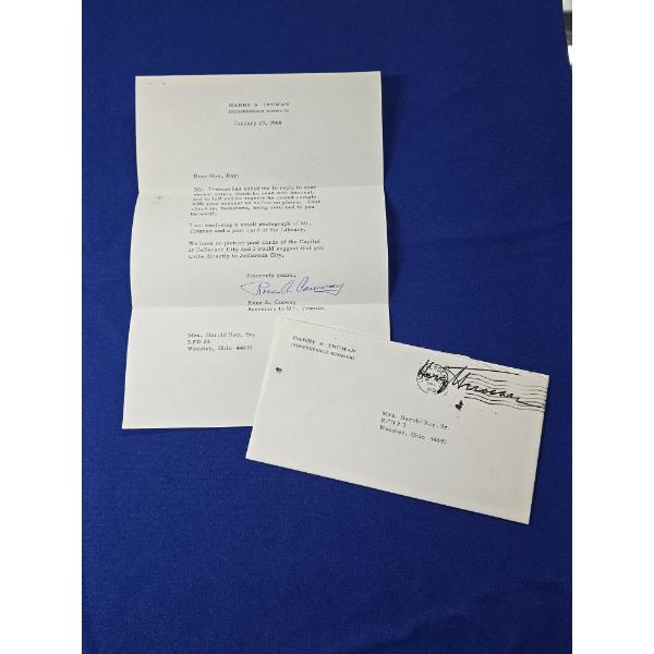 Rare 1968 Letter from Rose A. Conway, Secretary to Harry S. Truman 