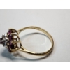 Image 4 : Vintage 14K Yellow Gold Cluster Ring with Ruby & Clear Stones - Size 9 - TW: 2.6g