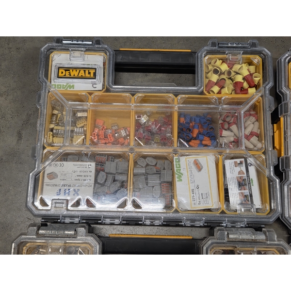 Four Stackable DeWalt Stackable Organizers With Hardware Items Included