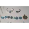Image 3 : Assorted Costume Jewelry With Beautiful Blue Stones Including Necklace Pendants, Earrings & More