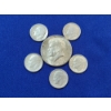 Image 1 : $1.00 Face Value in 90% Silver U.S. Kenney Half Dollar and Roosevelt Dimes