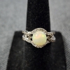 Image 1 : ABSOLUTELY GORGEOUS 14K WHITE GOLD RING FEATURING STUNNING OPAL & DIAMONDS ~ Weighs 5.2 Grams
