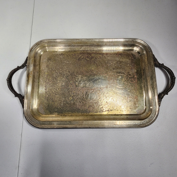 Vintage Silverplate Serving Tray w/ Handles - Total Weight: 2.6lbs