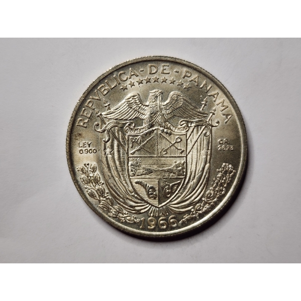 1966 Panama Balboa 90% Silver Coin ~ ASW: 0.7734 Oz ~ Mint State Condition! 