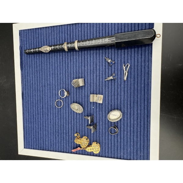 Lot of Assorted Costume Jewelry - Cuff Links - Rings - Cool Earrings - Geniuine Pewter Small Dish