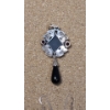 Image 3 : Sterling Silver Black Onyx/Marcasite Pendant & Sterling Black Onyx Dangle Earrings - Weight: 8.6g
