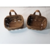 Image 2 : (2) Small Longaberger Handing Baskets w/ Leather Handle