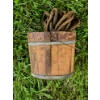 Image 2 : Vintage Wooden Bucket, Rope and Tools