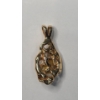 Image 2 : 14K Yellow Gold Brutalist-Style Openwork Pendant With Baroque Freshwater Pearl - Weight: 2.7g