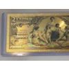 Image 3 : U.S. $2 Silver Dollars Gold Foil .99999999 - 24K Note In Protective Holder - Mint Condition