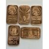 Image 1 : 5- Limited Edition Copper Design AVDP oz .999 Fine Copper Bars