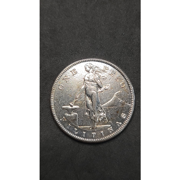 1907 S Philippines 80% Silver 1 Peso Under U.S. Administration - ASW: 0.5144 oz