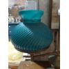 Image 2 : Antique Twin Student Desk Lamp With Swirl Twist Teal Cased Glass Shades - Electric - See Pics