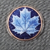 Image 3 : One Troy Ounce .999 Fine Copper Round ~ Colorized Ft. Unique Winter Maple Leaf Design & Snow Covered