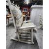 Image 3 : Wooden White Rocking Chair with Seat Cushion