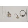 Image 2 : Assorted Sterling Silver Jewelry Pieces (Inlcuding Scrap Sterling Necklace) - Total Weight: 14.5g