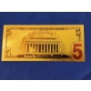 Image 4 : United States $5 Note 999999 Gold Foil Banknote - Excellent Condition