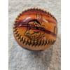 Image 1 : Cleveland Indians Collector's Baseball ft. Chief Wahoo - Unique Wood Grain Color 